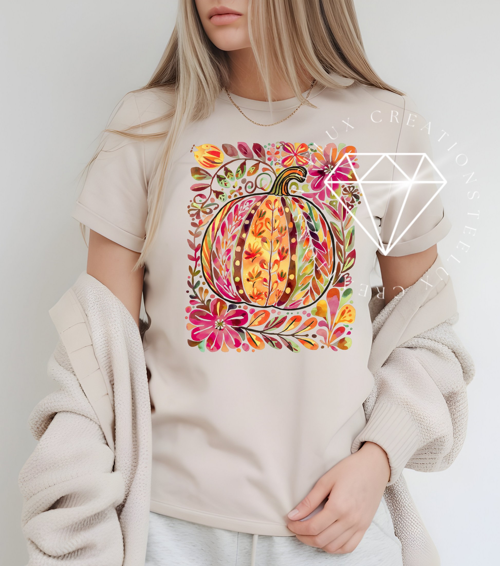 Floral Pumpkin Watercolor Boho