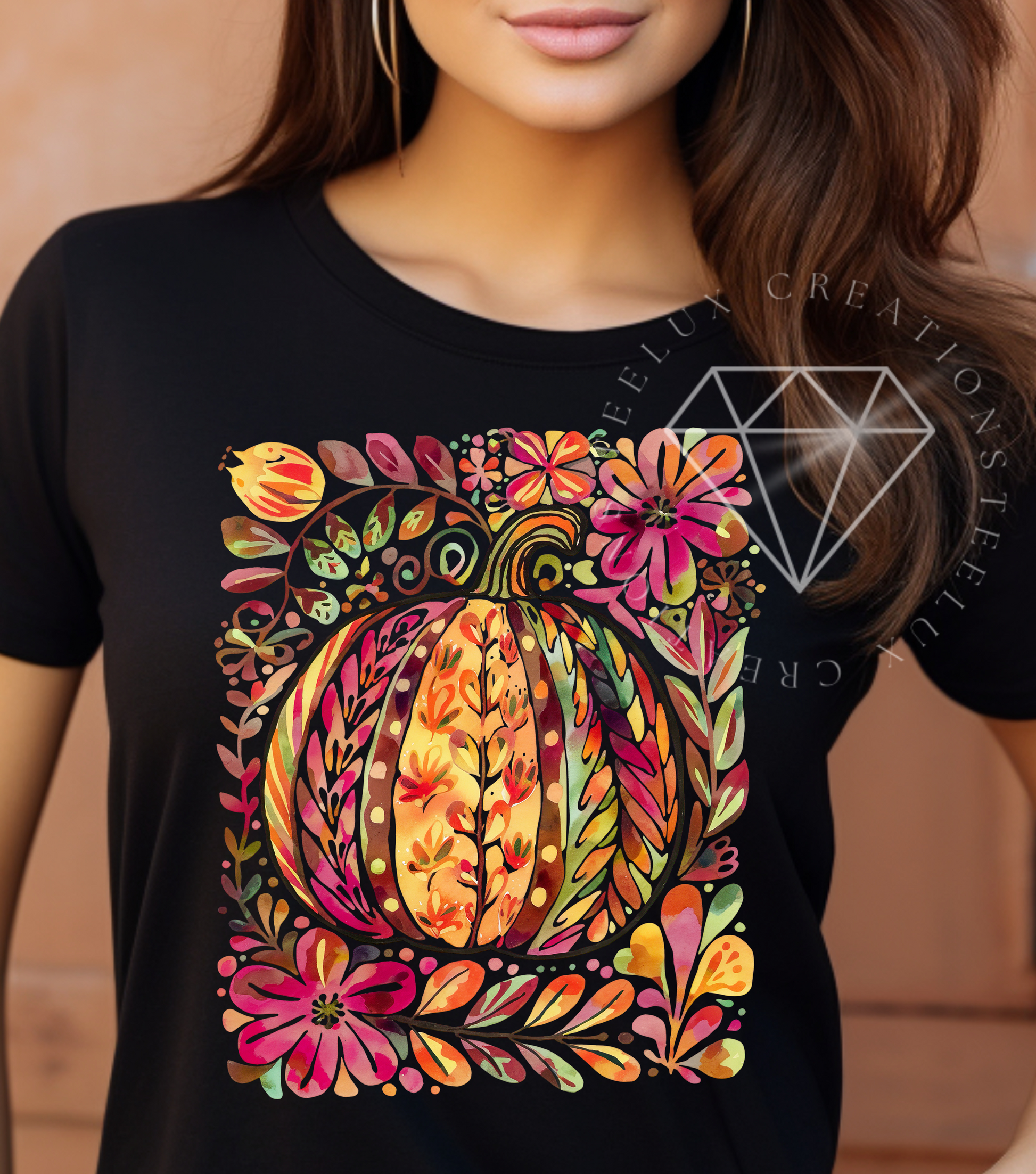 Floral Pumpkin Watercolor Boho
